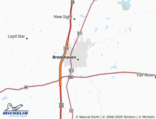 Mapa MICHELIN Brookhaven - ViaMichelin