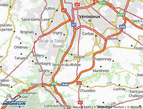 Carte MICHELIN Solaize - ViaMichelin