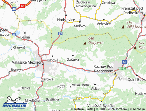 Mappa MICHELIN Zašová - ViaMichelin