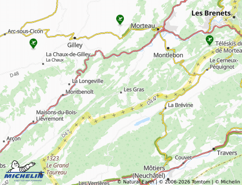 Mappa MICHELIN Les Gras - ViaMichelin