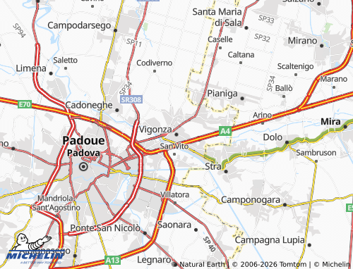 Mapa MICHELIN Vigonza - ViaMichelin