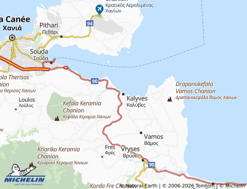 Carte MICHELIN Kalyves - ViaMichelin