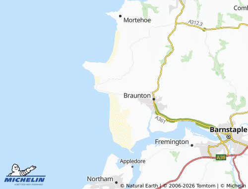 MICHELIN Saunton map - ViaMichelin