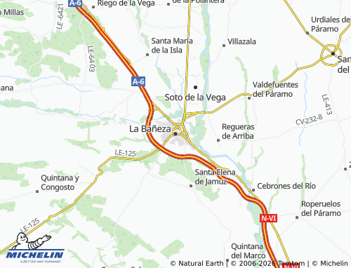 MICHELIN La Bañeza map - ViaMichelin