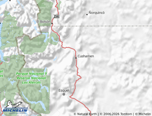 Mapa MICHELIN Cushamen - ViaMichelin