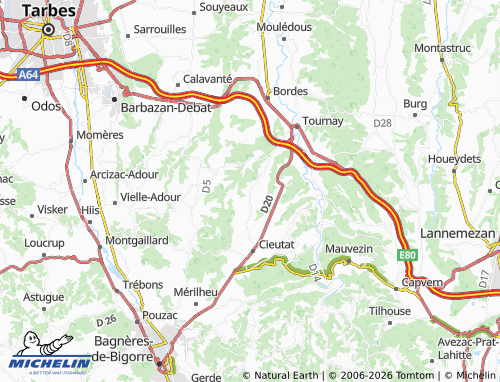 MICHELIN Poumarous map - ViaMichelin