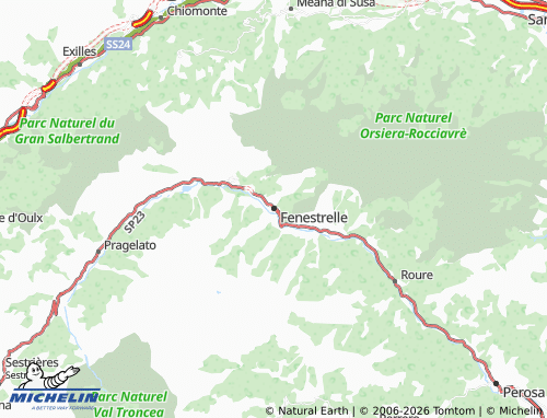 MICHELIN Fenestrelle map - ViaMichelin