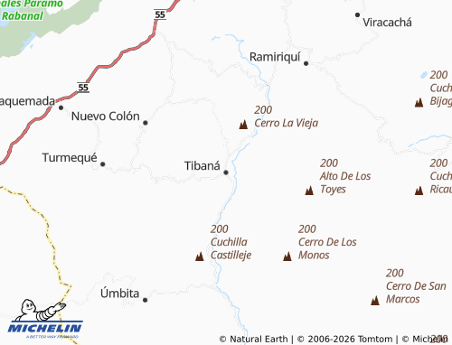 Carte MICHELIN Tibaná - ViaMichelin