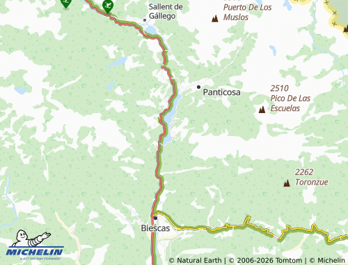 MICHELIN-Landkarte Hoz de Jaca - ViaMichelin