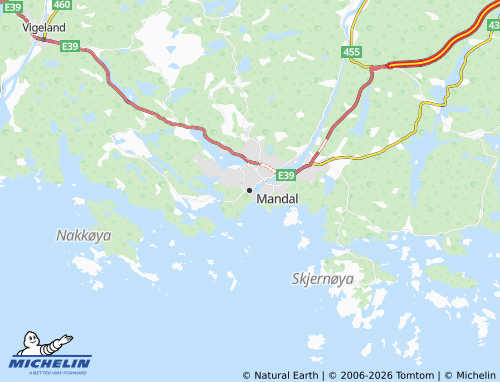 Kaart MICHELIN Mandal - ViaMichelin