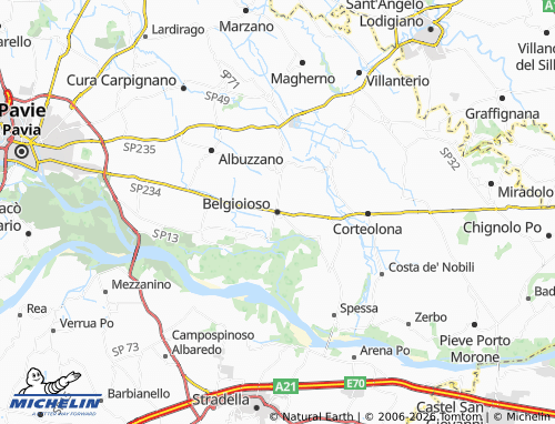 MICHELIN-Landkarte Belgioioso - ViaMichelin