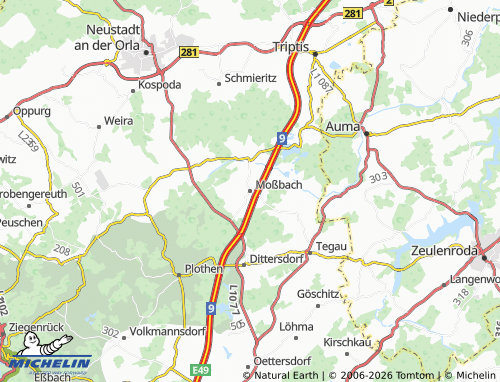 MICHELIN Moßbach map - ViaMichelin