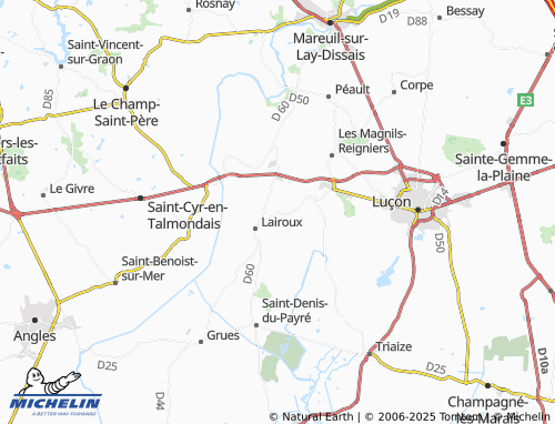 Carte MICHELIN Les Voureuils - ViaMichelin
