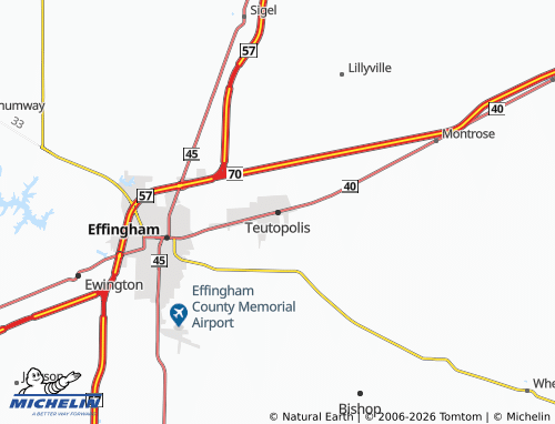Mapa MICHELIN Teutopolis - ViaMichelin