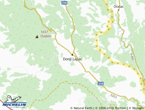 Mapa MICHELIN Donji Lapac - ViaMichelin