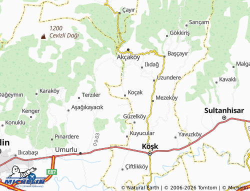MICHELIN Koçak map - ViaMichelin