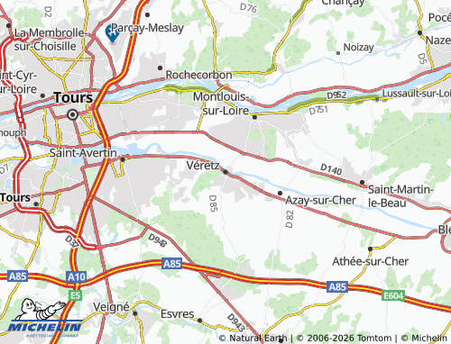 MICHELIN Véretz map - ViaMichelin