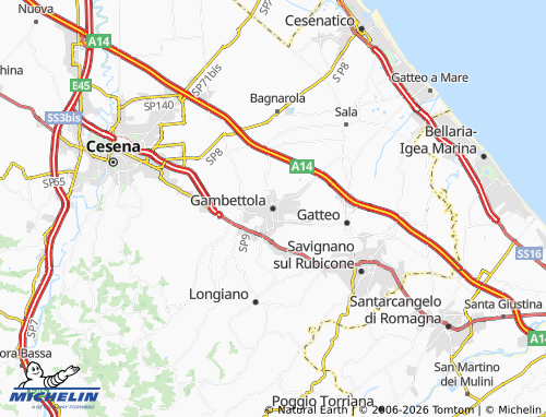 Mappa MICHELIN Gambettola - ViaMichelin