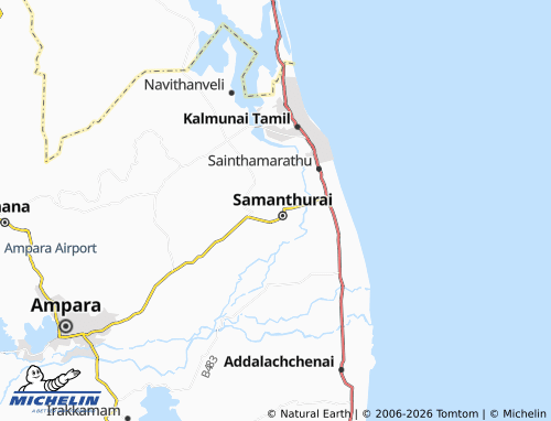 Kaart MICHELIN Sammanthurai 01 - ViaMichelin