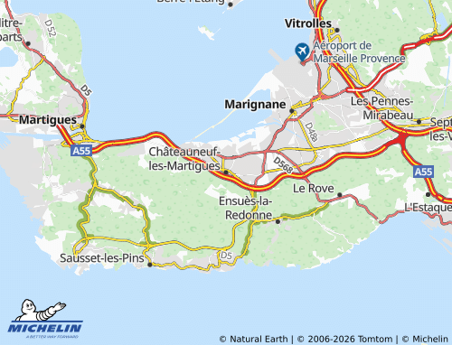 MICHELIN-Landkarte Châteauneuf-les-Martigues - ViaMichelin