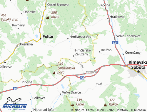 MICHELIN Hrnčiarske Zalužany map - ViaMichelin