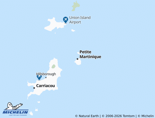 MICHELIN Petite Martinique map - ViaMichelin