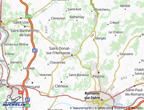 Carte MICHELIN Saint-Donat-sur-l'Herbasse - ViaMichelin