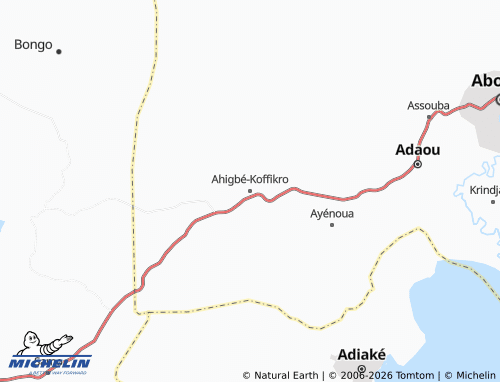 MICHELIN-Landkarte Ahigbé-Koffikro - ViaMichelin