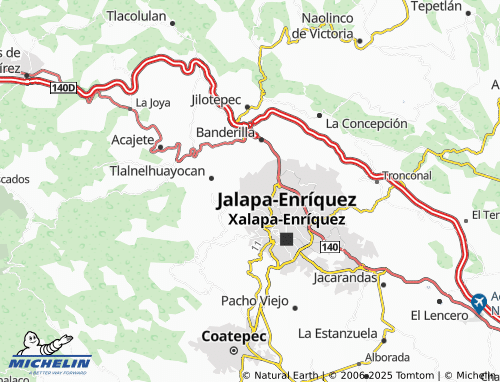 MICHELIN Colinas de Xalapa map - ViaMichelin
