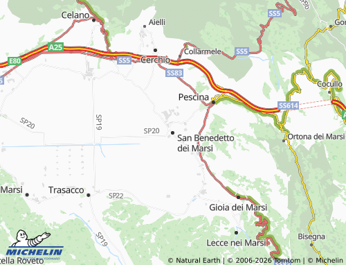 MICHELIN San Benedetto dei Marsi map - ViaMichelin