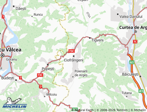 MICHELIN Ciofrângeni map - ViaMichelin