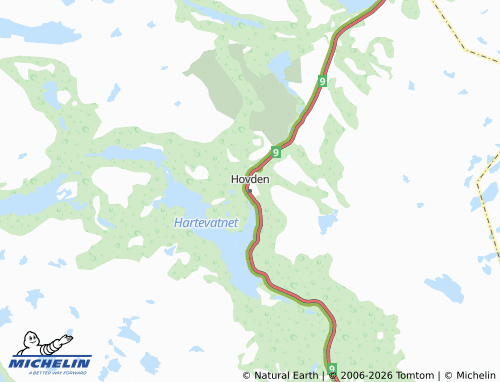 MICHELIN-Landkarte Hovden - ViaMichelin