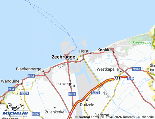 Carte MICHELIN Zeebrugge - ViaMichelin