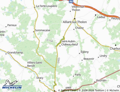 Carte MICHELIN Saint-Aubin-Château-Neuf - ViaMichelin