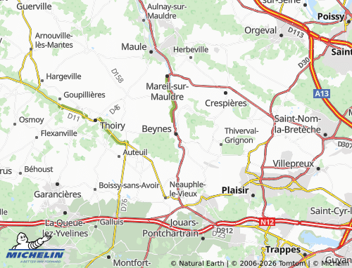 Mapa MICHELIN Beynes - ViaMichelin