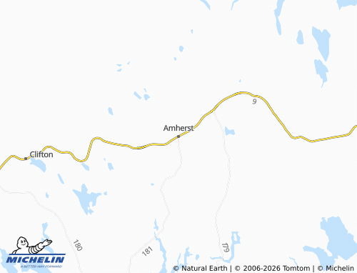 Kaart MICHELIN Amherst - ViaMichelin