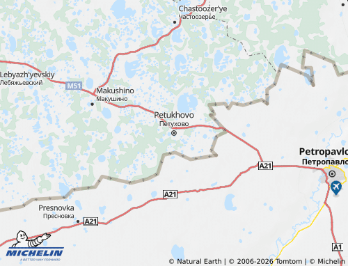 MICHELIN-Landkarte Petuchowski Rajon - ViaMichelin