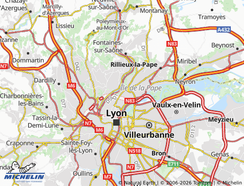 Carte MICHELIN Caluire-et-Cuire - ViaMichelin