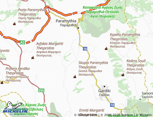 MICHELIN Xirolofos map - ViaMichelin