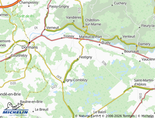 Mapa MICHELIN Festigny - ViaMichelin