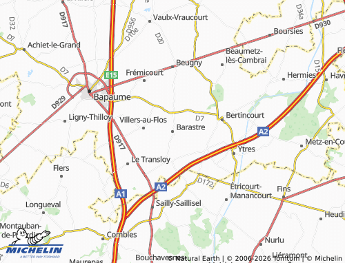 MICHELIN Barastre map - ViaMichelin