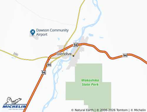 Mapa MICHELIN Glendive - ViaMichelin