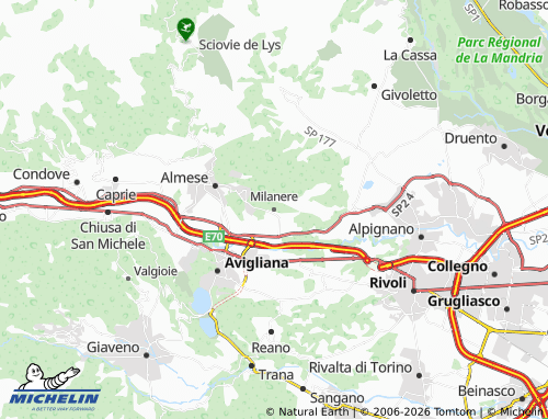 Mapa MICHELIN Milanere - ViaMichelin