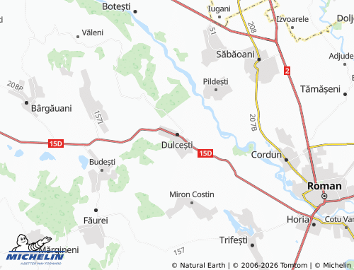 MICHELIN Dulcești map - ViaMichelin
