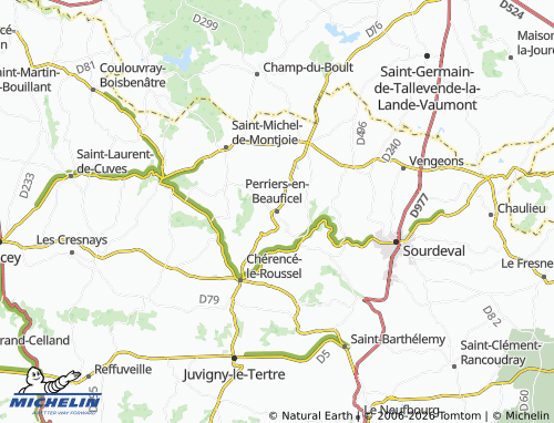 MICHELIN Perriers-en-Beauficel map - ViaMichelin