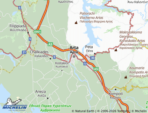 MICHELIN Arta map - ViaMichelin