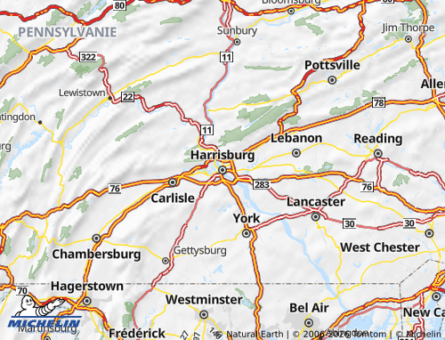 Carte MICHELIN Pennsylvanie - ViaMichelin