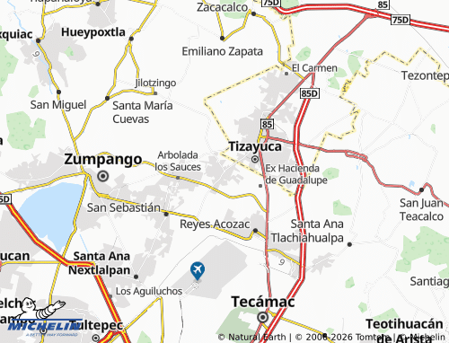 Mapa MICHELIN San Bartolo Cuautlalpan - ViaMichelin