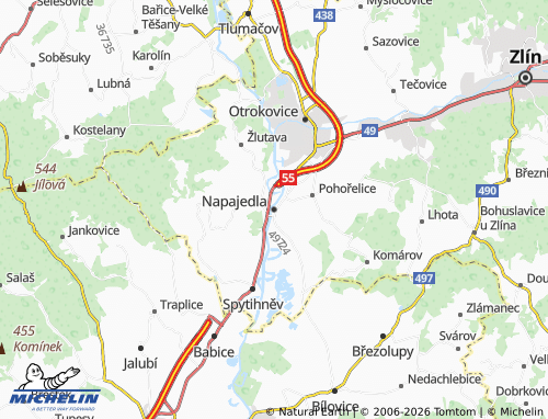 Mappa MICHELIN Napajedla - ViaMichelin