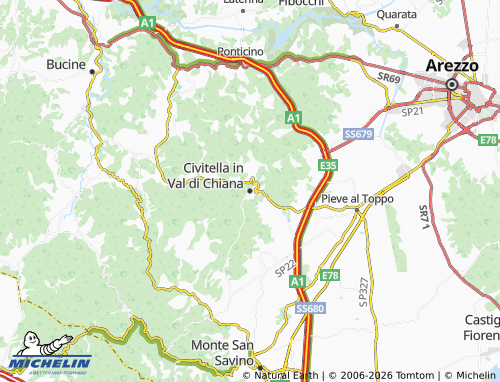MICHELIN Civitella in Val di Chiana map - ViaMichelin